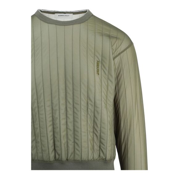 AMBUSH Quilted Logo Crewneck Sweatshirt Green Mens - Picture 3 of 3